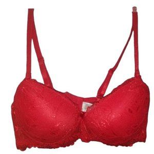 Sexy Red Lace Sophie B. Push-up Bra Size 34C Women's 72409